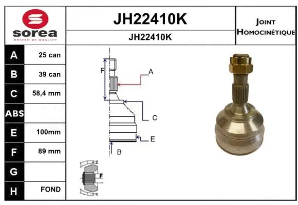 Joint Kit, drive shaft (JH22410K)