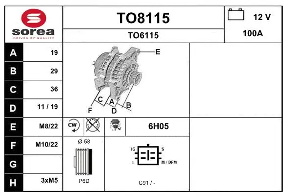Alternator (TO8115)