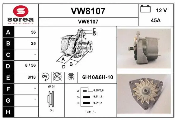 Alternator (VW8107)