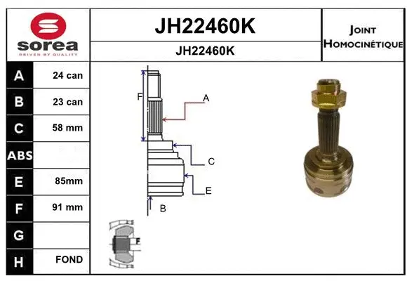 Joint Kit, drive shaft (JH22460K)