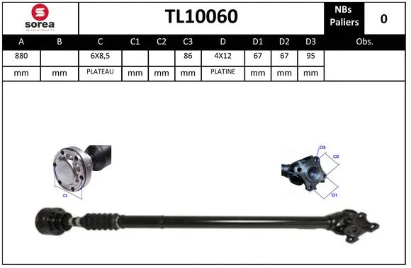 Propshaft, axle drive (TL10060)