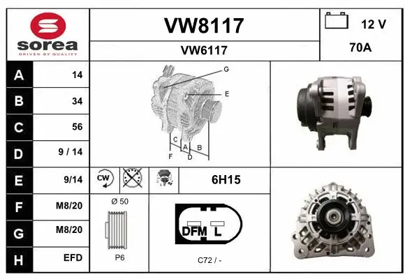 Alternator (VW8117)