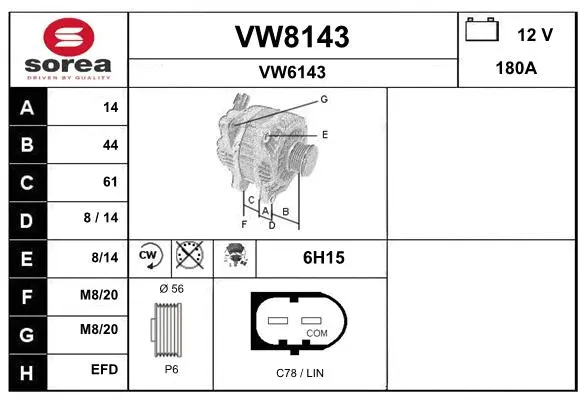 Alternator (VW8143)
