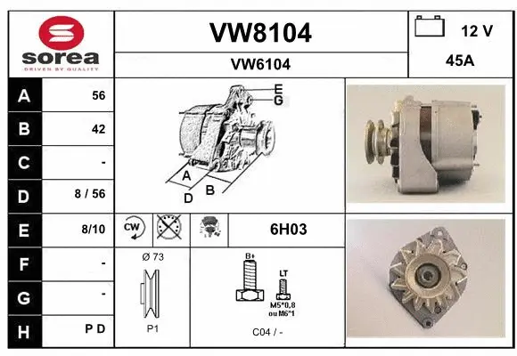 Alternator (VW8104)