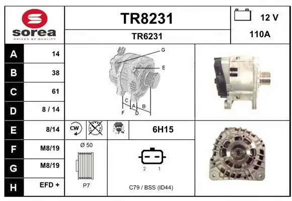 Alternator (TR8231)