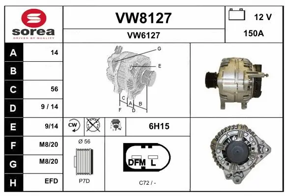 Alternator (VW8127)