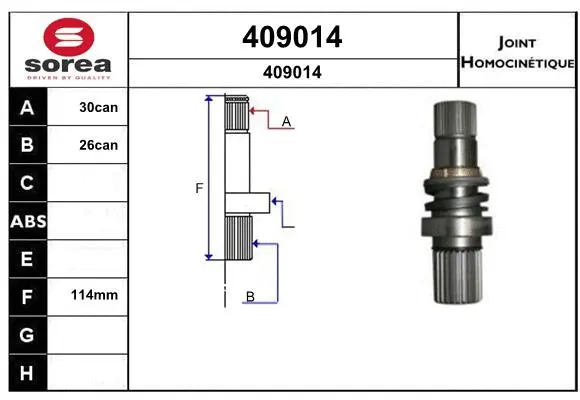 Joint Kit, drive shaft (409014)