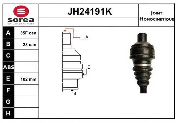 Joint Kit, drive shaft (JH24191K)