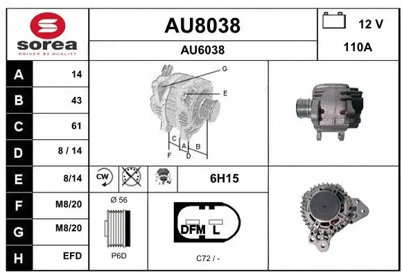 Alternator (AU8038)