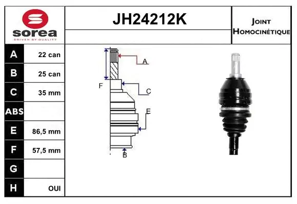 Joint Kit, drive shaft (JH24212K)