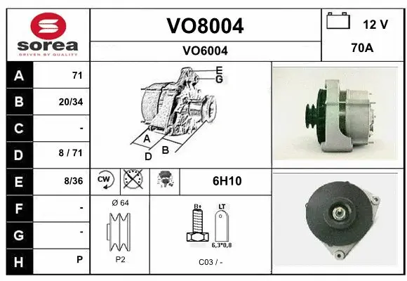 Alternator (VO8004)