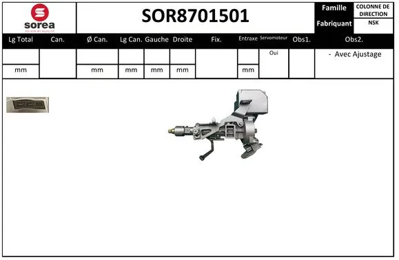 Steering Column (SOR8701501)