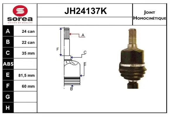 Joint Kit, drive shaft (JH24137K)
