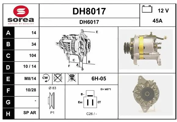 Alternator (DH8017)