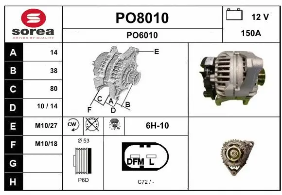 Alternator (PO8010)
