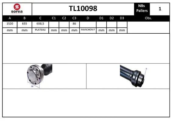 Propshaft, axle drive (TL10098)