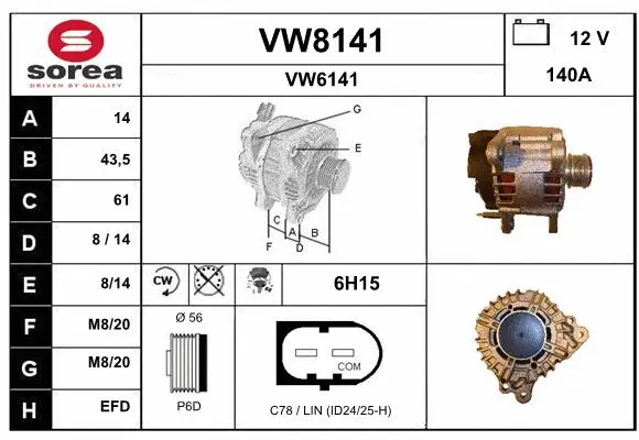 Alternator (VW8141)