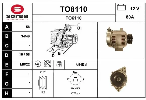Alternator (TO8110)