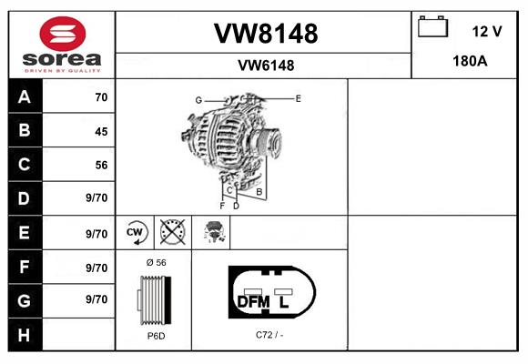 Alternator (VW8148)