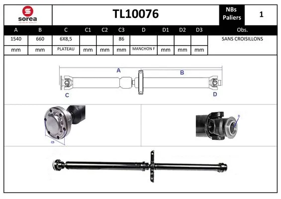 Propshaft, axle drive (TL10076)