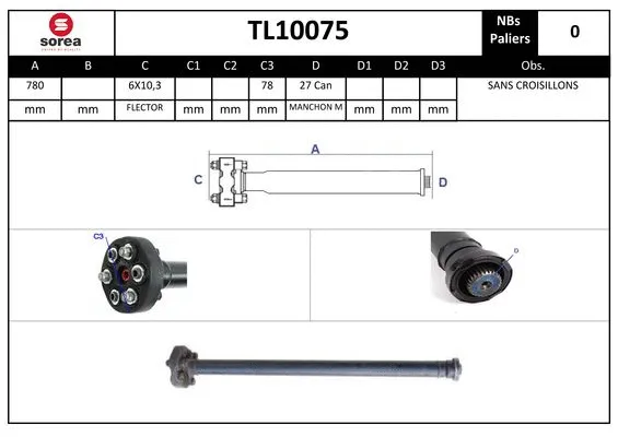 Propshaft, axle drive (TL10075)