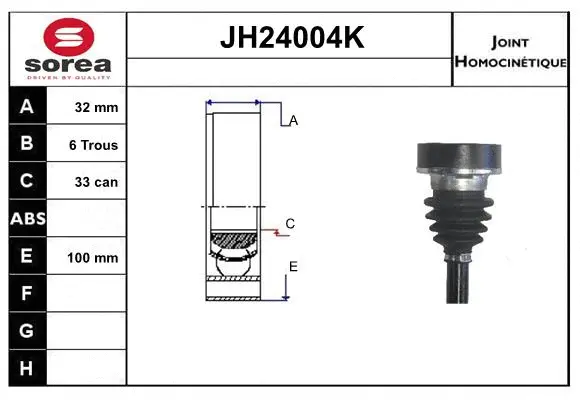 Joint Kit, drive shaft (JH24004K)
