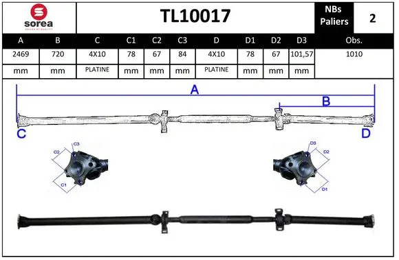 Propshaft, axle drive (TL10017)