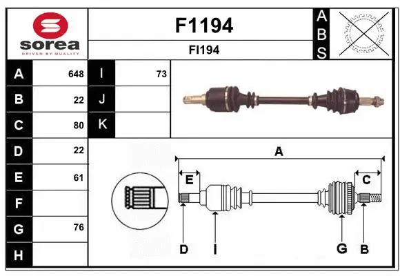 Drive Shaft (F1194)