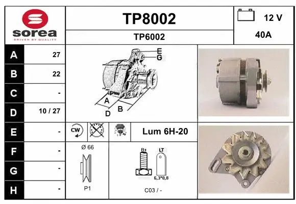 Alternator (TP8002)