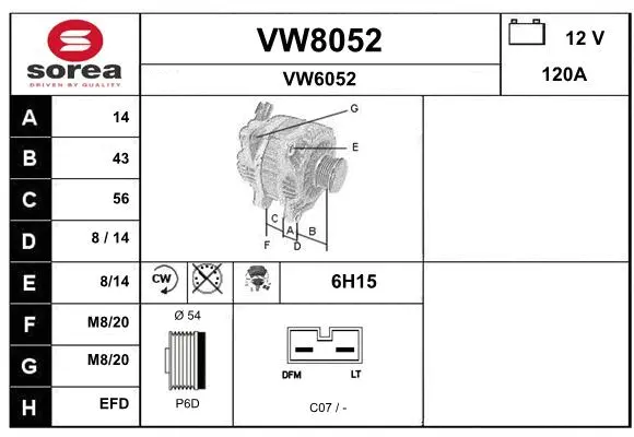 Alternator (VW8052)