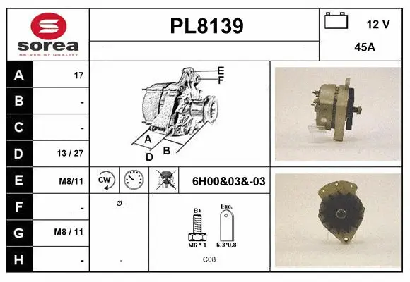 Alternator (PL8139)