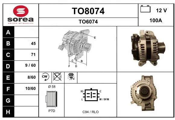 Alternator (TO8074)