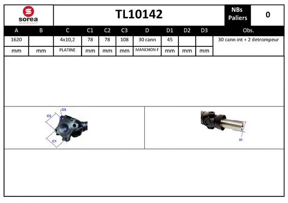 Propshaft, axle drive (TL10142)