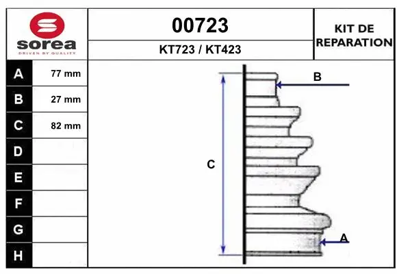 Bellow Kit, drive shaft (00723)