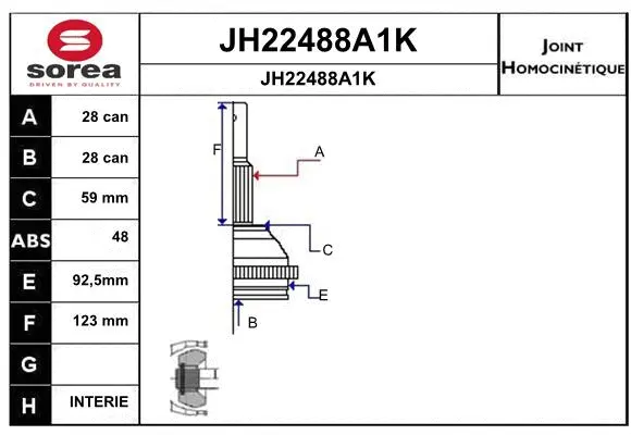 Joint Kit, drive shaft (JH22488A1K)