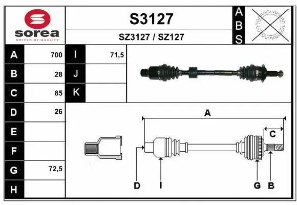 Drive Shaft (S3127)