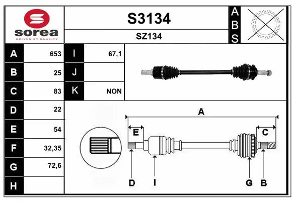 Drive Shaft (S3134)