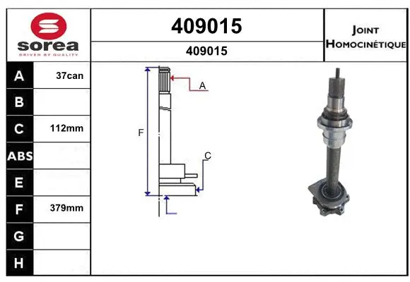 Joint Kit, drive shaft (409015)