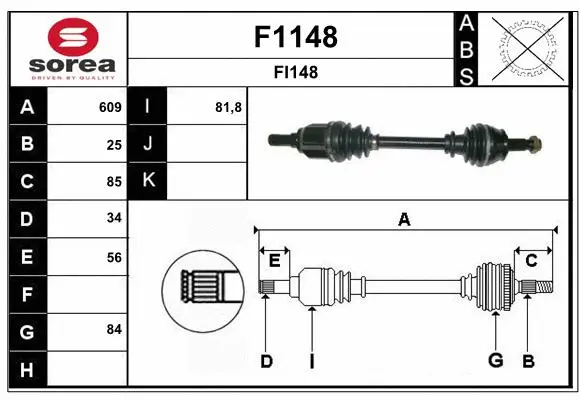 Drive Shaft (F1148)