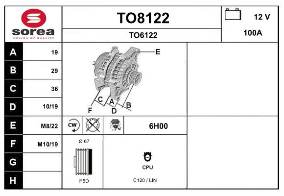 Alternator (TO8122)