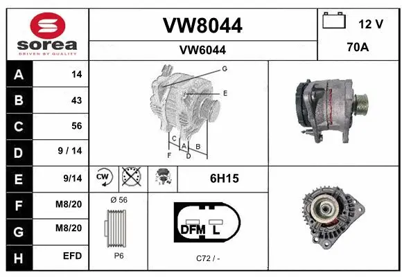 Alternator (VW8044)