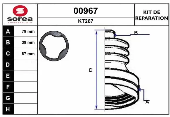 Bellow Kit, drive shaft (00967)