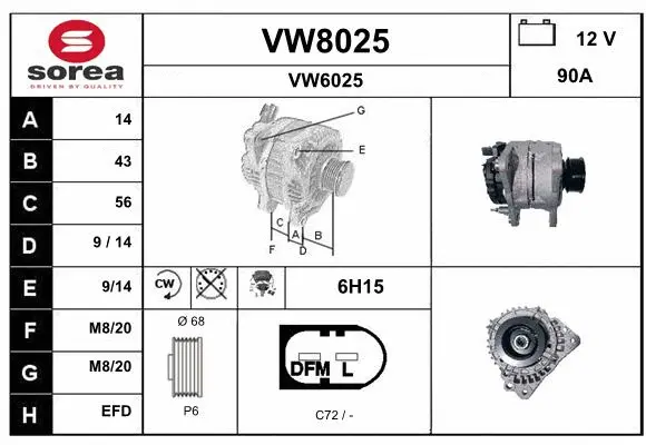 Alternator (VW8025)