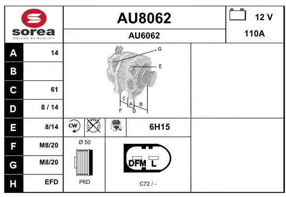Alternator (AU8062)