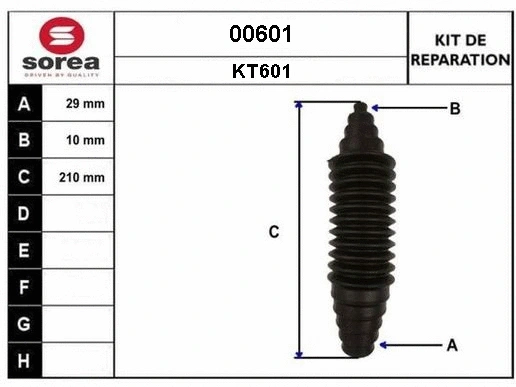 Bellow Kit, drive shaft (00601)