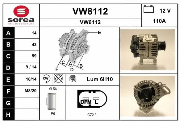 Alternator (VW8112)