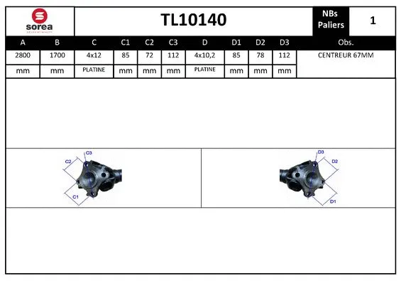 Propshaft, axle drive (TL10140)