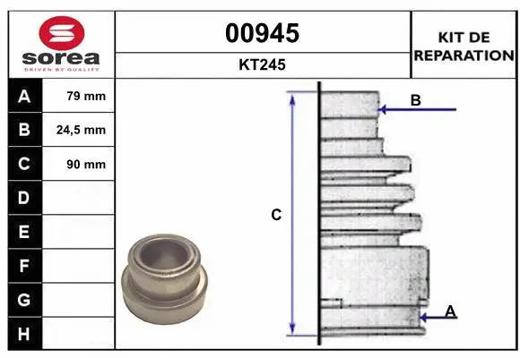 Bellow Kit, drive shaft (00945)