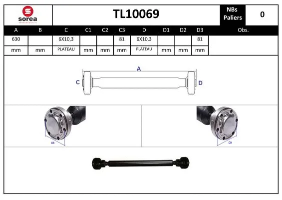 Propshaft, axle drive (TL10069)