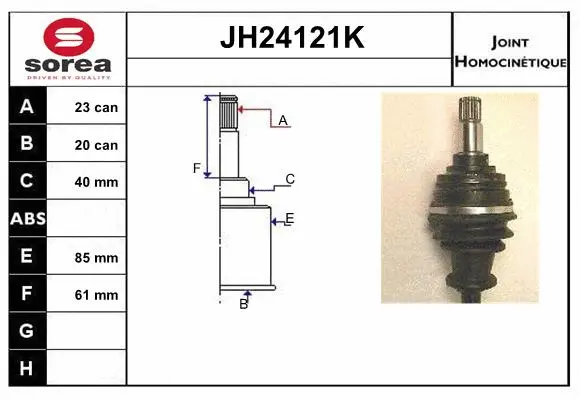Joint Kit, drive shaft (JH24121K)